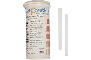 Free Sulfite Test Strips, 10-500 ppm [Vial of 50 Plastic Strips]