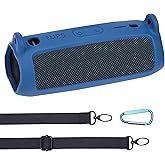 co2CREA Silicone Travel Case Replacement for JBL FLIP 5 Waterproof Portable Bluetooth Speaker (Blue Case)