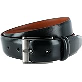 Trafalgar Men's Matteo 35mm Feather Edge Leather Dress Belt with Italian Buckle