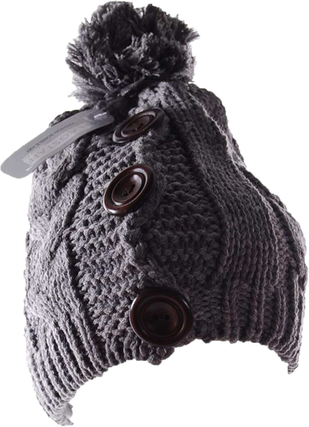 ladies grey bobble hat