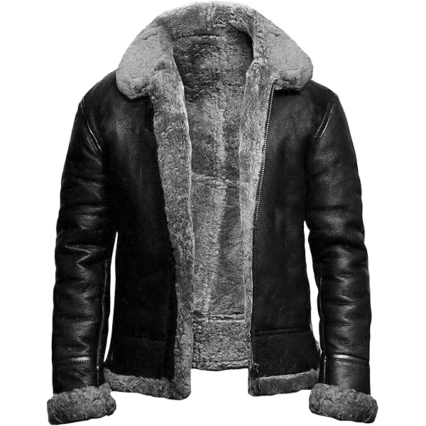 ジャケット・アウター HELK FUR LEATHER JACKET Shearling sheepskin leather jacket with wool lining: FurHatWorld