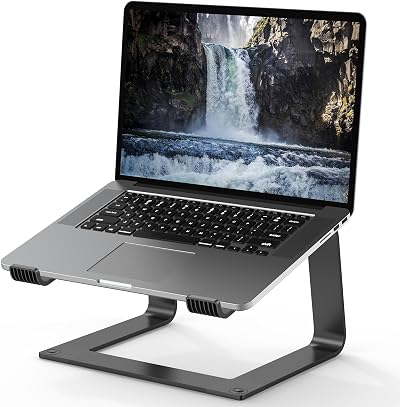 Tonmom Aluminum Laptop Stand Desk Riser Ventilated 10-15.6 inch Laptops