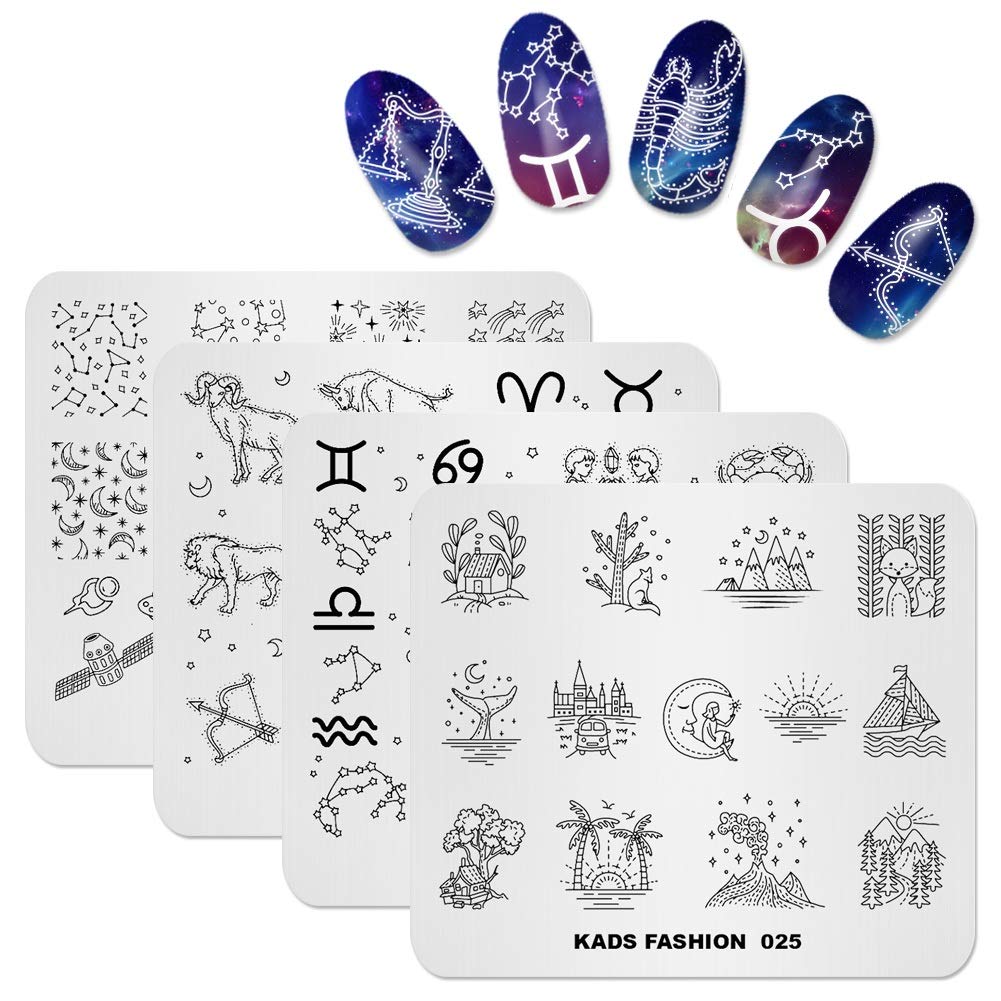 KADS Nail Art Stamp Plate Night Sky Series Nail stamping plate Template Image Plate Nail Art DIY Decoration Tool โ image 1