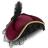 Pirate Costume Hat Women,Pirate Accessories Halloween Costume,Renaissance Tricorn Hat for Adults