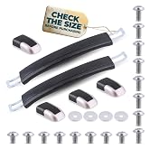2 Pack Luggage Handle Replacement, 7.68 in Hole Spacing, 9.56 in Long | Suitcase Grip Replacement, Metal Bases, 16 Screws, 4 Washers &amp; 4 End Caps, Coated Plastic, Luggage Repair Kit for Bags