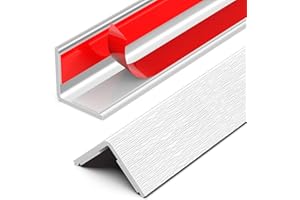 ‎Frychee Wall Corner Protector, Walls Edge Protector，Self-Adhesive Wall Corner Guards,PVC Double Side Edge Protector， Furniture Stairs Guard (White Wood Grain 2PCS 120cm/47.2in)