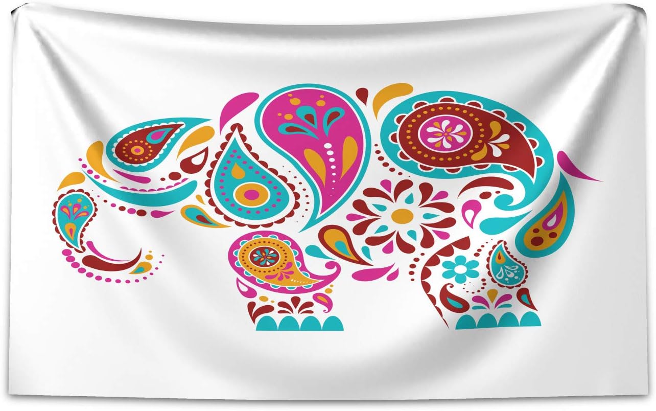 ABAKUHAUS Ethnic Tapestry, Eastern Asian Elephant Figure ABAKUHAUS Ethnic Tapestry, Eastern Asian Elephant Figure