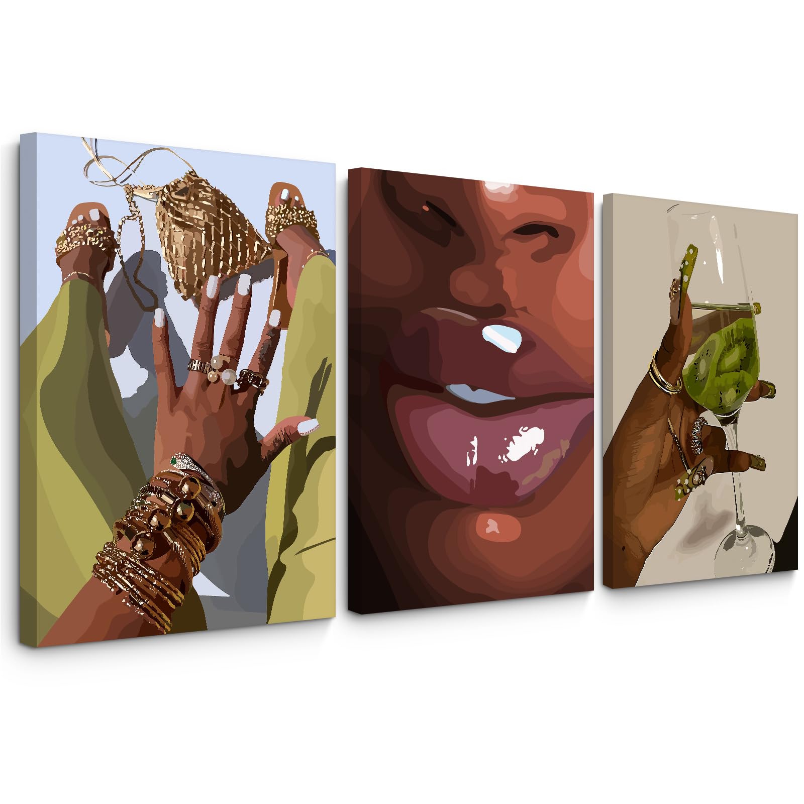 Black Girl Wall Art African Woman Canvas Wall Decor American Black ...