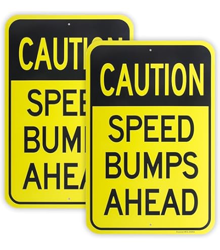 Amazon.com: 2 Pack Slow Speed Bump Ahead Signs, Slow Down