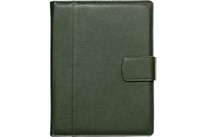 Maruse Italian Leather Executive Padfolio, Folder Organizer with Magnetic Closure and Writing Pad, Handmade in Italy, Dark Green