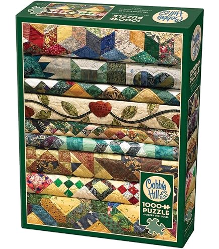 Puzzle Cobble Hill 1000 Pezzi - Country Diary Quilt - Poster Incluso - Carta Di Lino