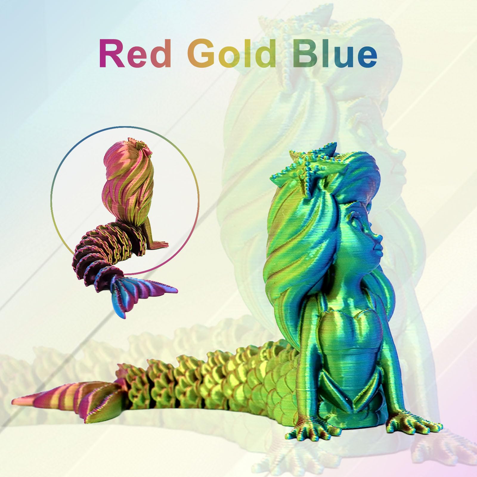 EONO Filament PLA 1,75mm Mehrfarbig Regenbogen PLA Filament für 3D Drucker Coextrusions Dreifarbiges Silk 1kg (2,2 lbs) Mehrfarbiges PLA,Tricolor Filament PLA, Silk PLA Filament Rot/Gold/Blau. 2