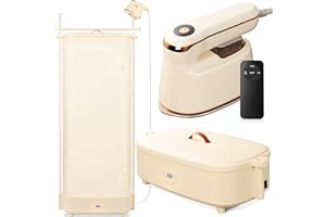 Osluken 3 in 1 Portable Clothes Dryer, Hanging Iron & Drying Rack, 1000W Small Compact Foldable Electric Laundry Dryers Machine with Timer, Remote Control, Steam Iron for Travel, RV, Home, Apartment