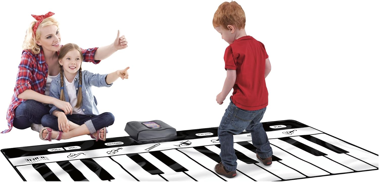 Click N' Play Gigantic Keyboard Play Mat, 24 Keys Piano Mat, 8 Selectable Musical Instruments + Play -Record -Playback -Demo-mode: Toys & Games