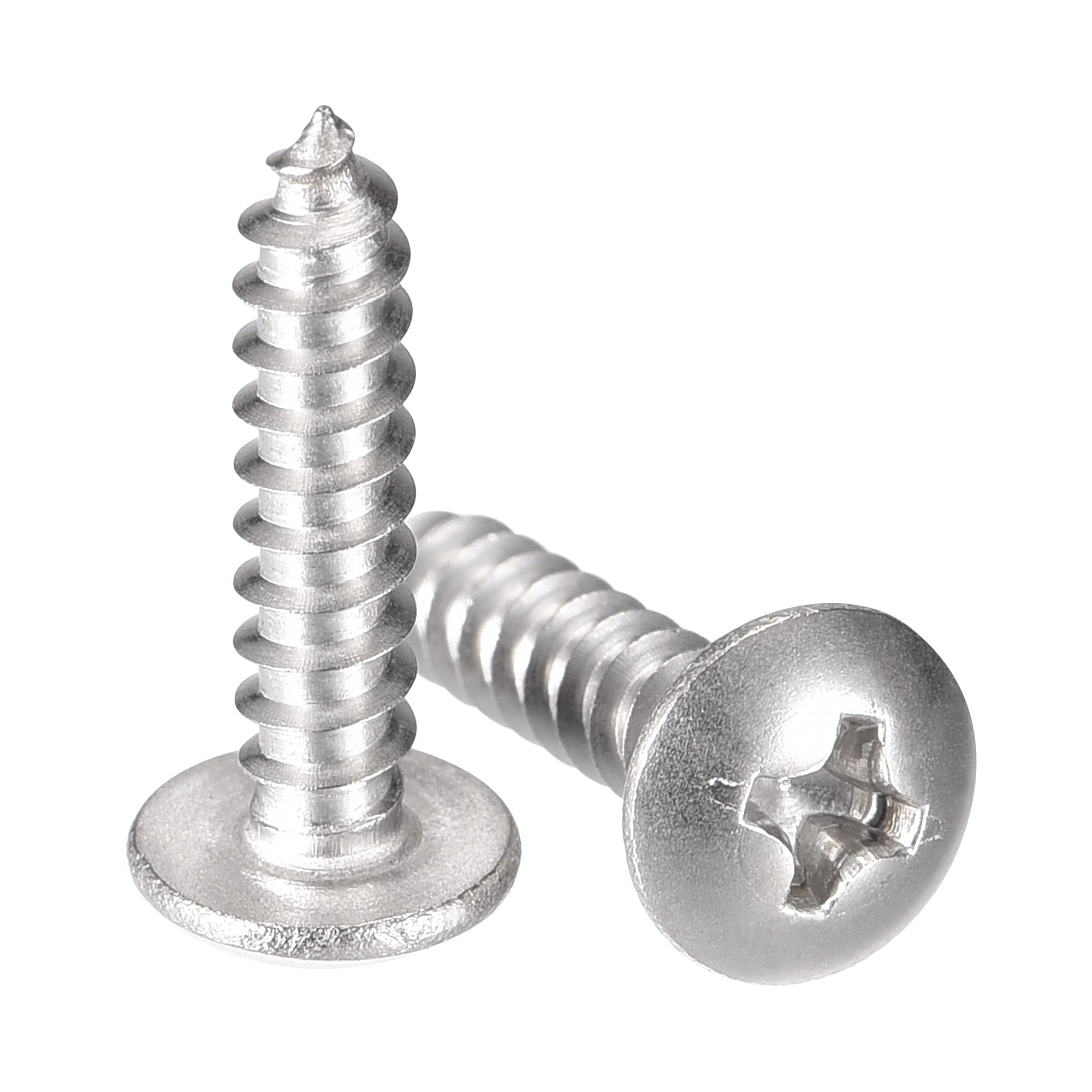 sourcing map Phillips Head Self Tapping Screws, #6 x 5/8" 304 Stainless Steel Wood Sheet Metal Screw 100pcs — image 1