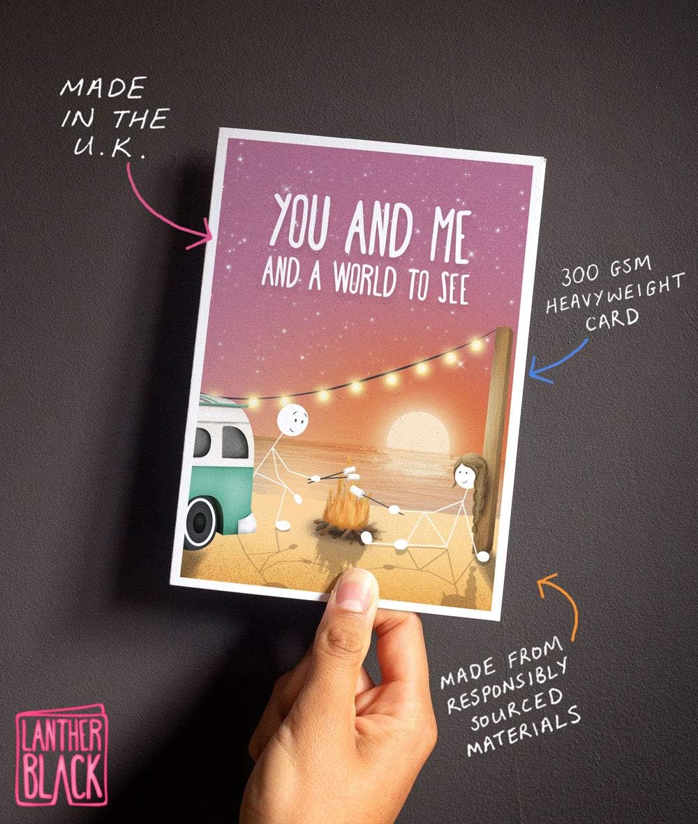 Anniversario Avventura Fidanzata Biglietto Di Auguri Di Compleanno Per Moglie San Valentino Vanlife Compleanno Coppia Obiettivi Marito Fidanzato You And Me And A World To See Viaggio Scuola E Materiale Didattico Biglietti