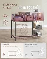 VASAGLE Computer Desk 120 x 60 cm Industrial Style LWD47MB Heather Greige Ink view 5