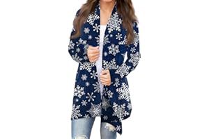 MABUTINGTI Long Cardigans for Women Trendy 2023 Cute Christmas Print Casual Lightweight with Long Sleeve Open Front Outwear