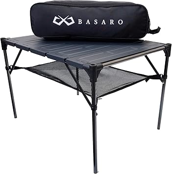 Amazon バサロ Basaro 折りたたみ アウトドア テーブル ローテーブル 棚 コンパクト ミニ 軽量 耐熱温度0 折り畳み アウトドアテーブル Basaro テーブル