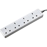 Masterplug BFG1-MS 13 A4-Gang Indoor Power Socket with 1 m Extension Lead - White