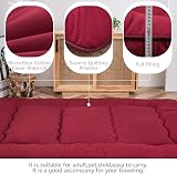 MAXYOYO Futon Mattress Burgundy Double Thick Memory Foam Floor Mattress view 3