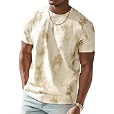 IVOVFANZY Mens Crew Neck T Shirts - Lightweight Short Sleeve Fresh Fashion Print Hipster T-Shirt Tie-Dye