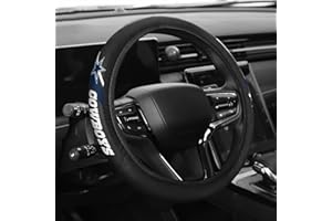 Aollpu Leather Steering Wheel Cover for Sports Fans Car Accessories, Universal Size fit for 14-15 Inch All Vehicle Steering Wheel Cover