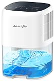 Small Dehumidifier for Home 44OZ Quiet with Auto Off & Defrost 5 Timers 3 modes 10 Color Lights 3 Brightness 260 Sq.ft Portable Dehumidifiers for Basement Bedroom Bathroom RV Closet