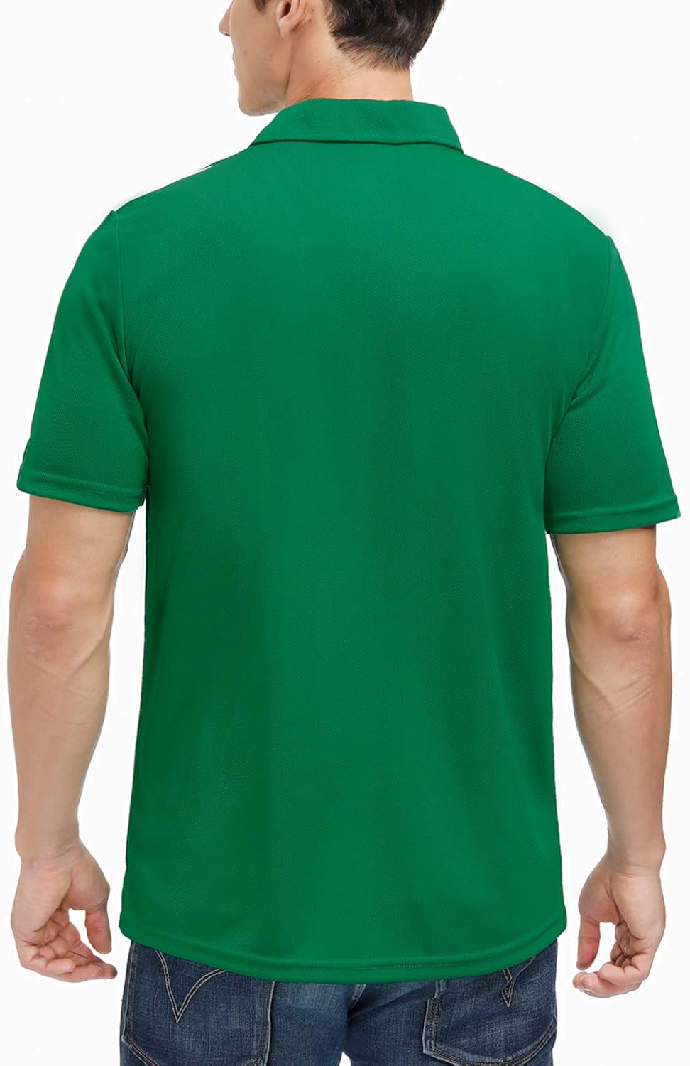 MOHEEN Men's Short Sleeve Polo Shirt Moisture Wicking Performance Classic Cut Athletic Casual Golf Shirts: Clothing