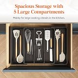 Lifewit Utensil Drawer Organiser Extendable Cutlery Tray Black view 3