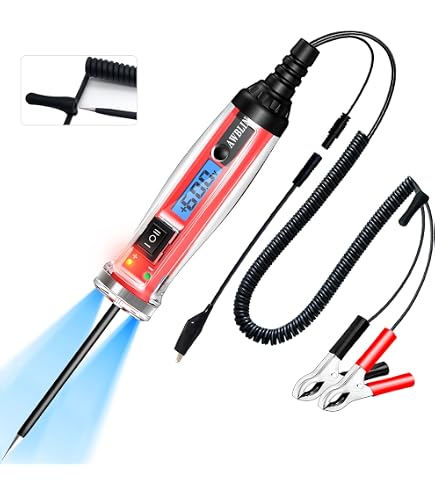 ATOBLIN Automotive Circuit Tester – 4-60V DC LED Digital Test Light With Buzzer & Voltmeter