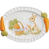 Mud Pie Easter Carrot Handle Platter