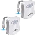 Toilet Night Light 2Pack by Ailun Motion Sensor Activated LED, 8 Colors Changing Toilet Bowl Illuminate Nightlight for Bathro