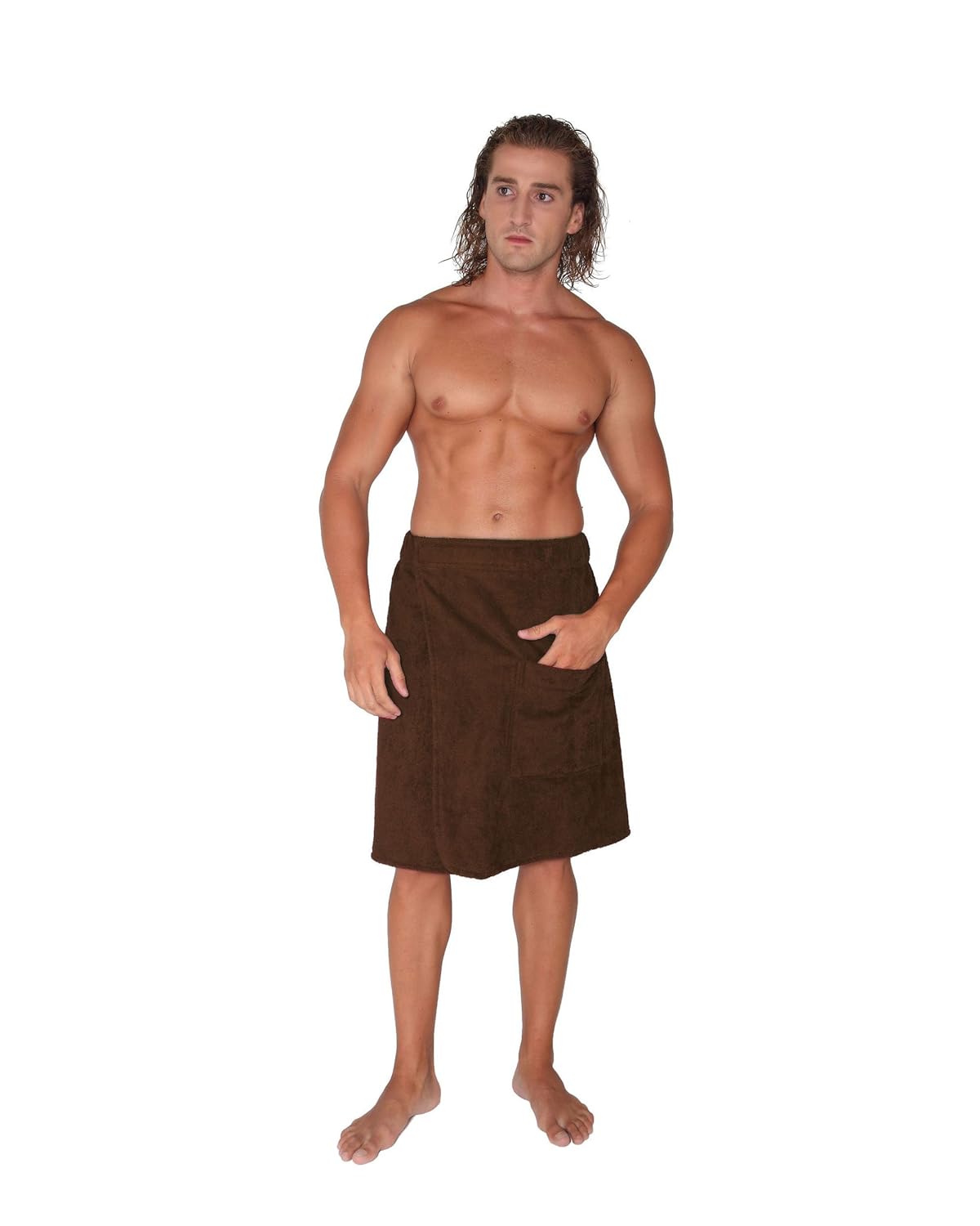 Arus Men's Towel Wrap, 100 Turkish Organic Terry Cotton, Hookandloop