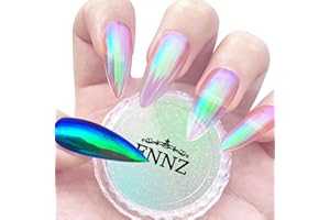 FNNZ Unicorn Chrome Nail Powder, Aurora Unichrome Mermaid Aurora Pigment Pearlescent Nail Art Glitter Dust Decoration for Home DIY Salon Manicure - Ocean Glimmer