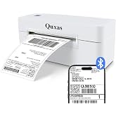 quxas Bluetooth Thermal 4x6 Label Printer - Inkless, Portable, Compatible with Android, iPhone, Windows - Multi-Platform Compatible - for Ebay, Amazon &amp; More(JK-402A)