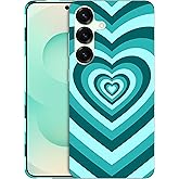 SuzaCase for Samsung Galaxy S25 5G, Samsung S25 Case - Teal Heart Design Printed Cute, Sleek Durable Hardshell Protective Designer Phone Case/Cover for Samsung S25