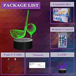 POSSHE Golf Night Light, Golf Club Gifts, 3D