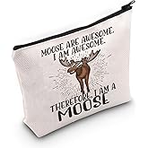 LEVLO Moose Cosmetic Makeup Bag - Makeup Zipper Pouch Bag For Moose Fans