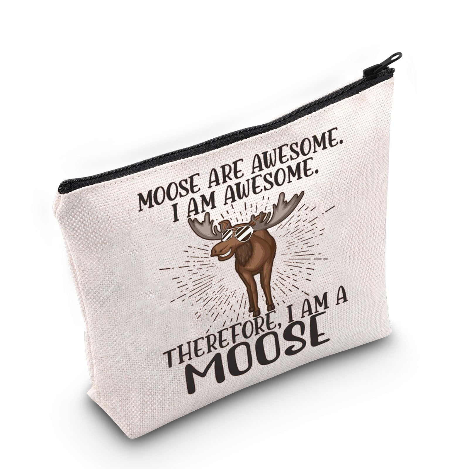 LEVLO Moose Cosmetic Makeup Bag - Zipper Pouch For Moose Fans, Moose Are Awesome, Cosmetic Bag — image 1