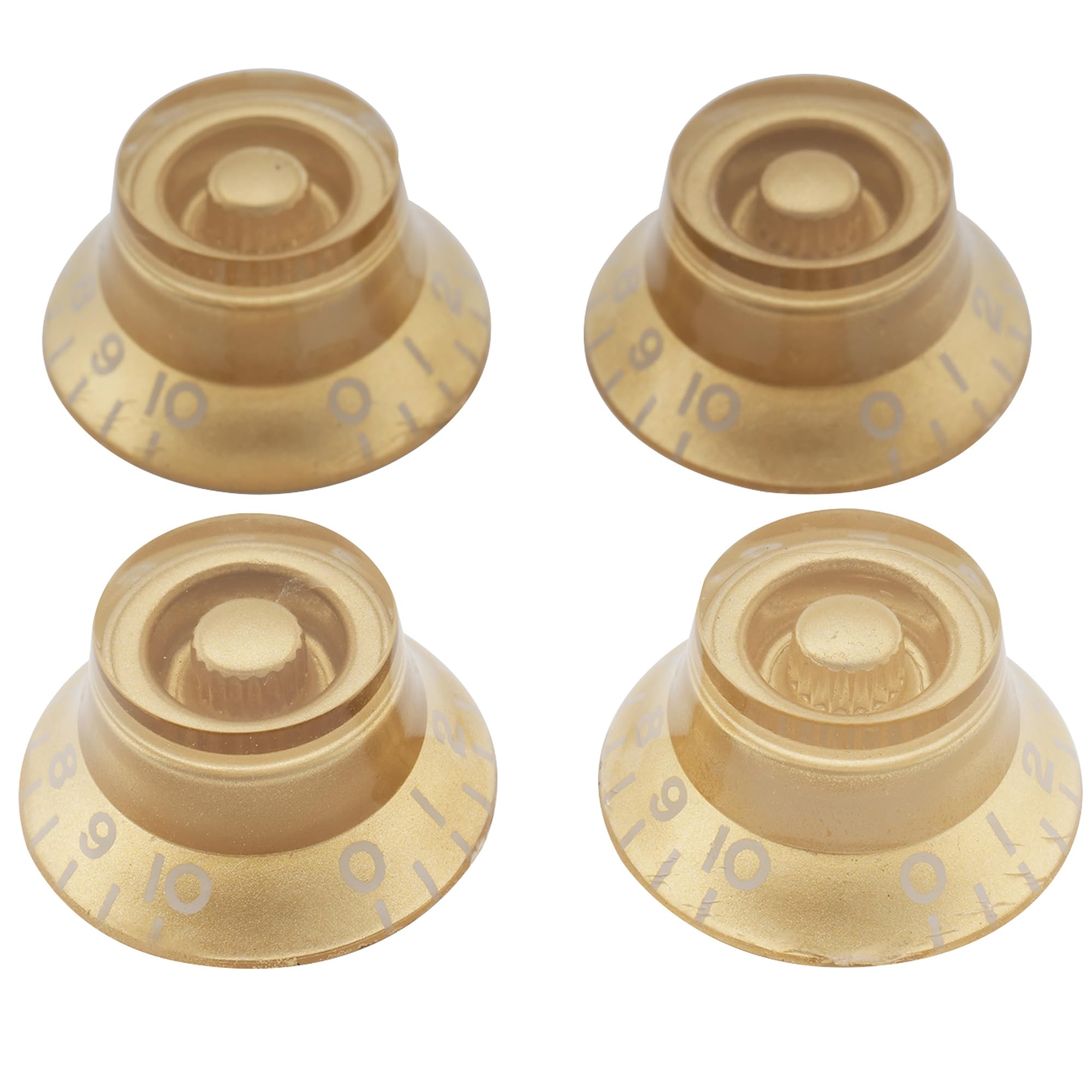 Musiclily Metric Top Hat Bell Knobs Tone Volume Control Knobs for Epiphone Les Paul SG Electric Guitar Gold (Set of 4)