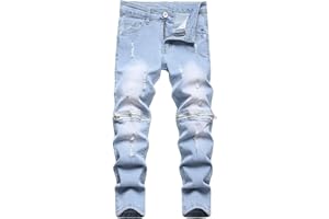 Ginsiom Boy's Ripped Stretch Distressed Slim Fit Jeans Skinny Fashion Denim Pants
