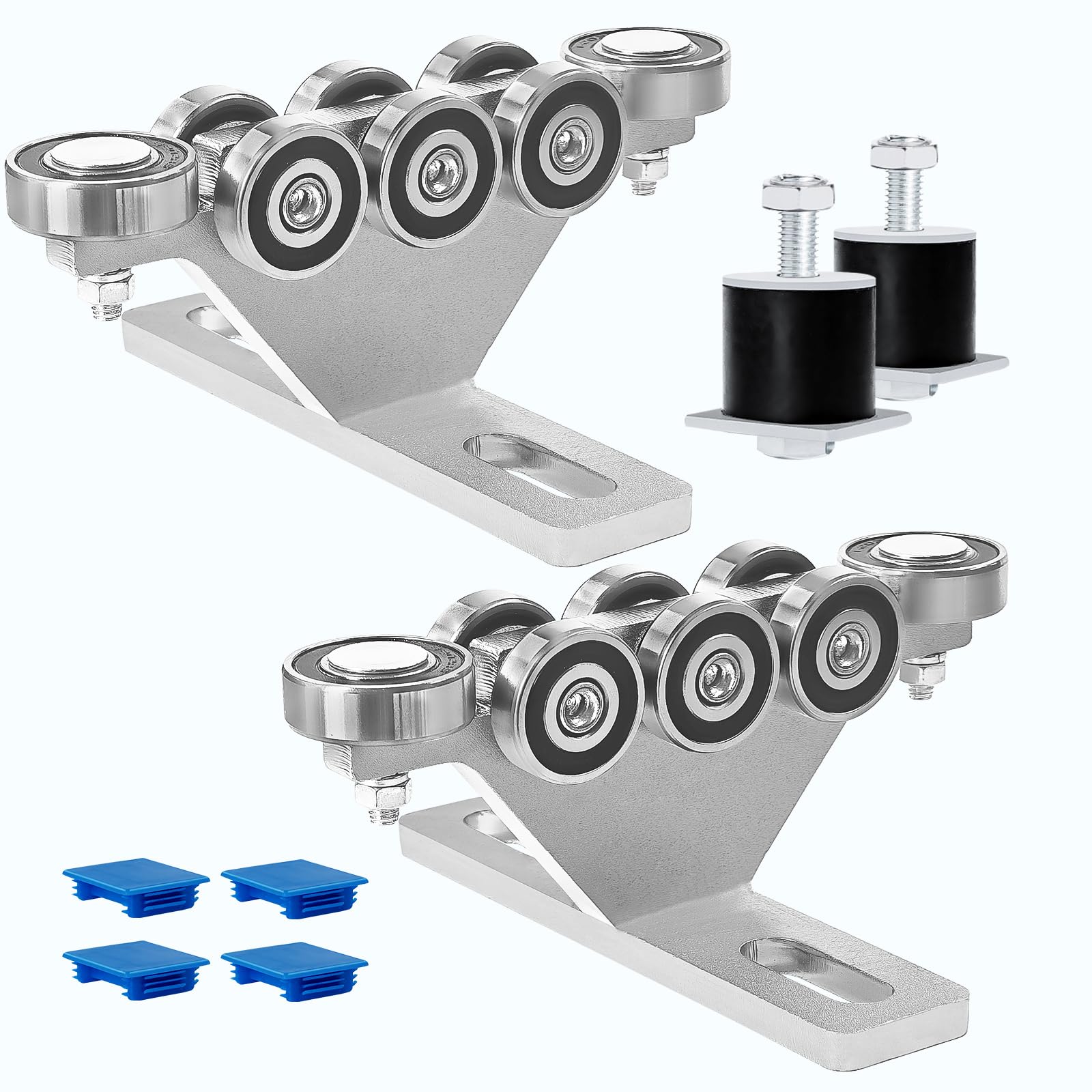 Photo 1 of 6+2 Wheel Hoist Trolley with Roller Wheels Limit, Unistrut Trolley Kit for Electric Hoist, Anti-Lock & Anti-Fall, Use with All 1-5/8" Wide or Taller Strut Channel, for Garage/Workshop Silent Systems