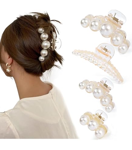 Amazon.com : Cuizhiyu 5PK White Pearl Headbands for Women  display picture 3