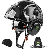 GREEN DEVIL Hard Hat Safety Helmet with Visor and Ear Muffs Men Women Vented Work Hardhat ANSI Z89.1 Cascos De Construccion for Industrial Construction Forestry