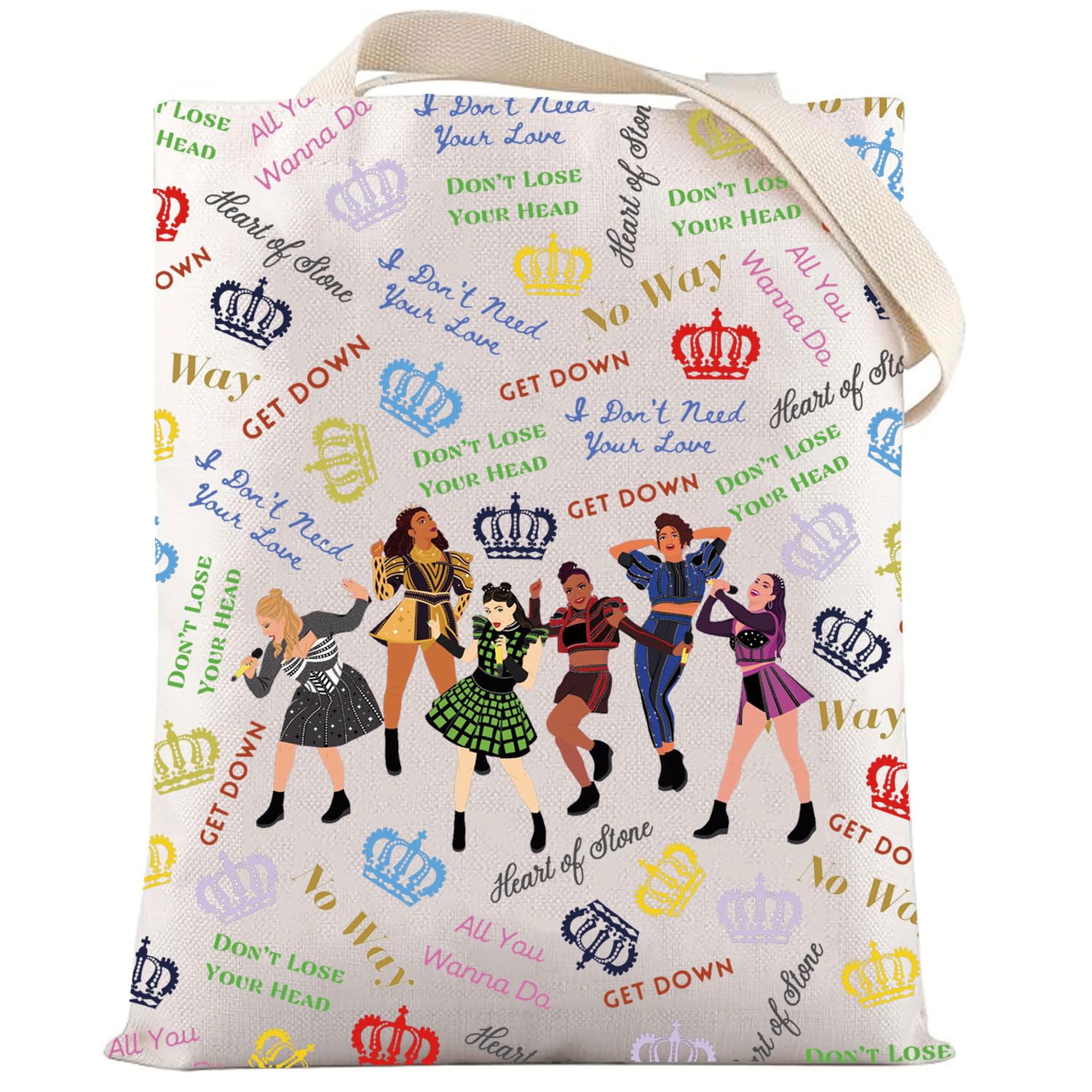 LEVLO Broadway Queen Cosmetic Make Up Bag Gift for Musical Theater Lover Six Queen Musical Make Up Zipper Pouch Bag for Wome, Six Queen M Tote — image 1