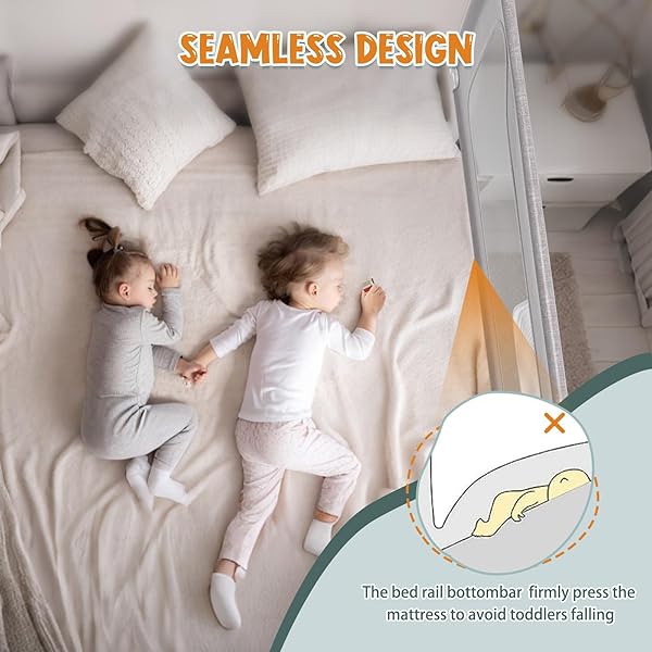 G TALECO GEAR BED RAIL FOR TODDLERS, STABLE PROTECTIVE BED SIDE RAILS, BABY BEDRAIL GUARD FOR TWIN FULL QUEEN & KING SIZE BED ((3 SIDES FOR FULL SIZE) 74.8X74.8X54 INCH)