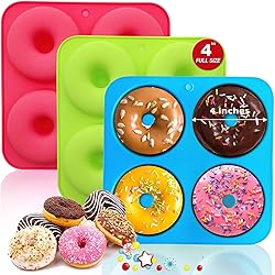Walfos Full Size Silicone Donut Mold - 4 Inch Big