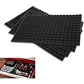 AIRTOON 4PCS Trap Mat Universal Tool Drawer Liners, Heavy Duty Toolbox Drawer Liners, Rolling Tool Chest Liner Foam, Non-Slip