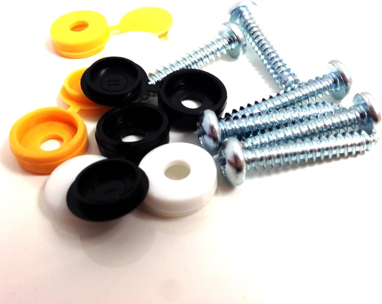 12 PK NUMBER PLATE FIXING FITTING KIT, 1" SELF TAPPING SCREWS